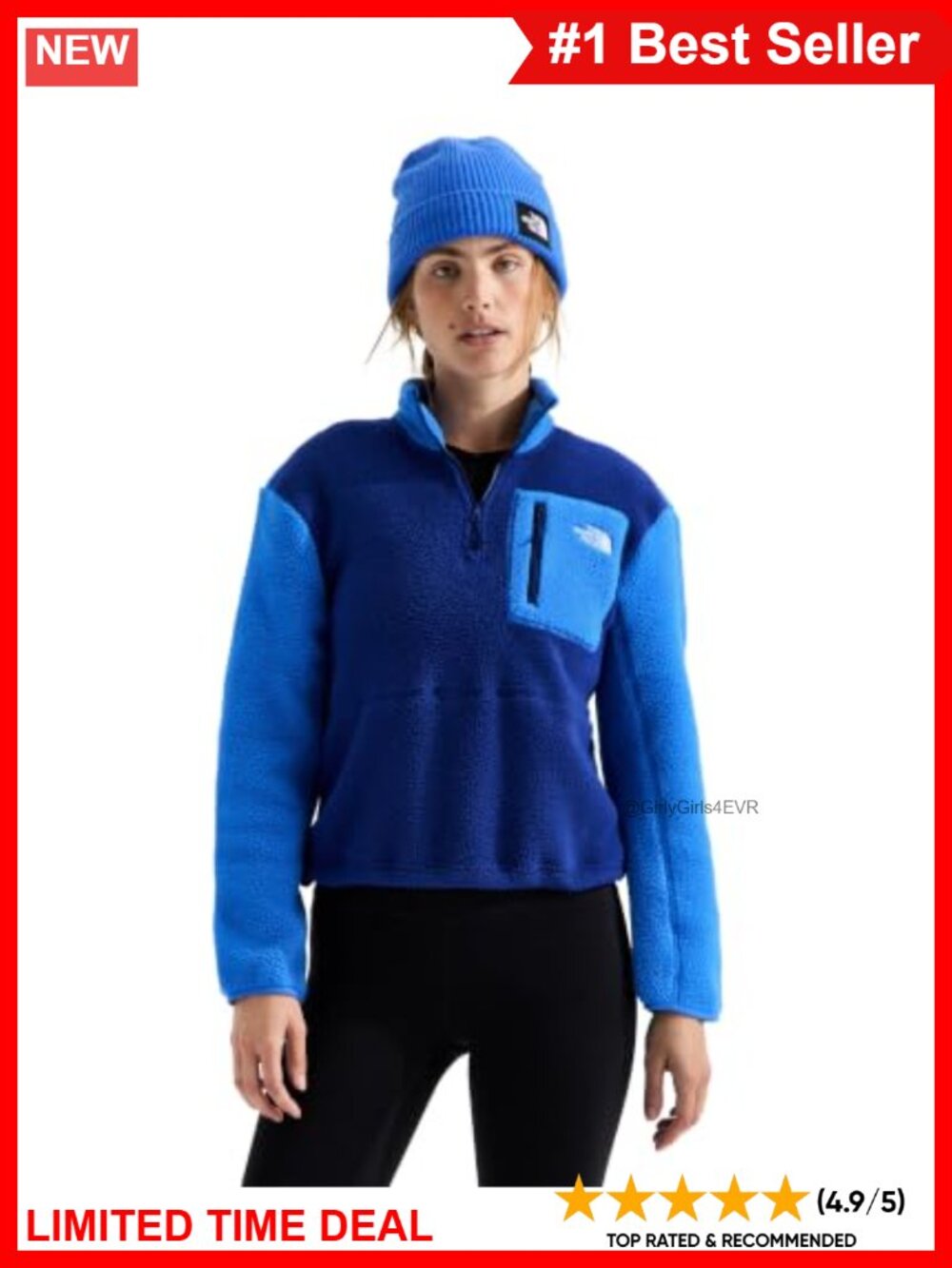 Quarter Zip Fleece Pullover Jacket Recycled Polyester Midweight